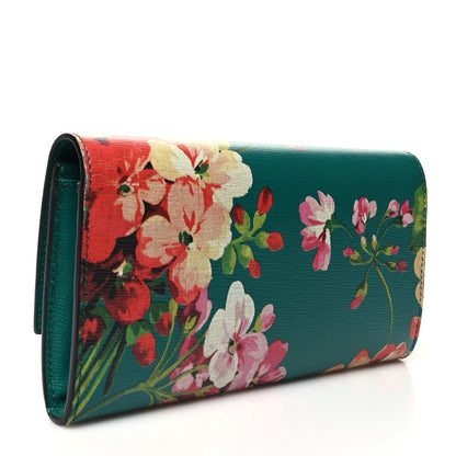 Gucci Calfskin Blooms Print Continental Wallet Bright Emerald Multicolor 3 of 10