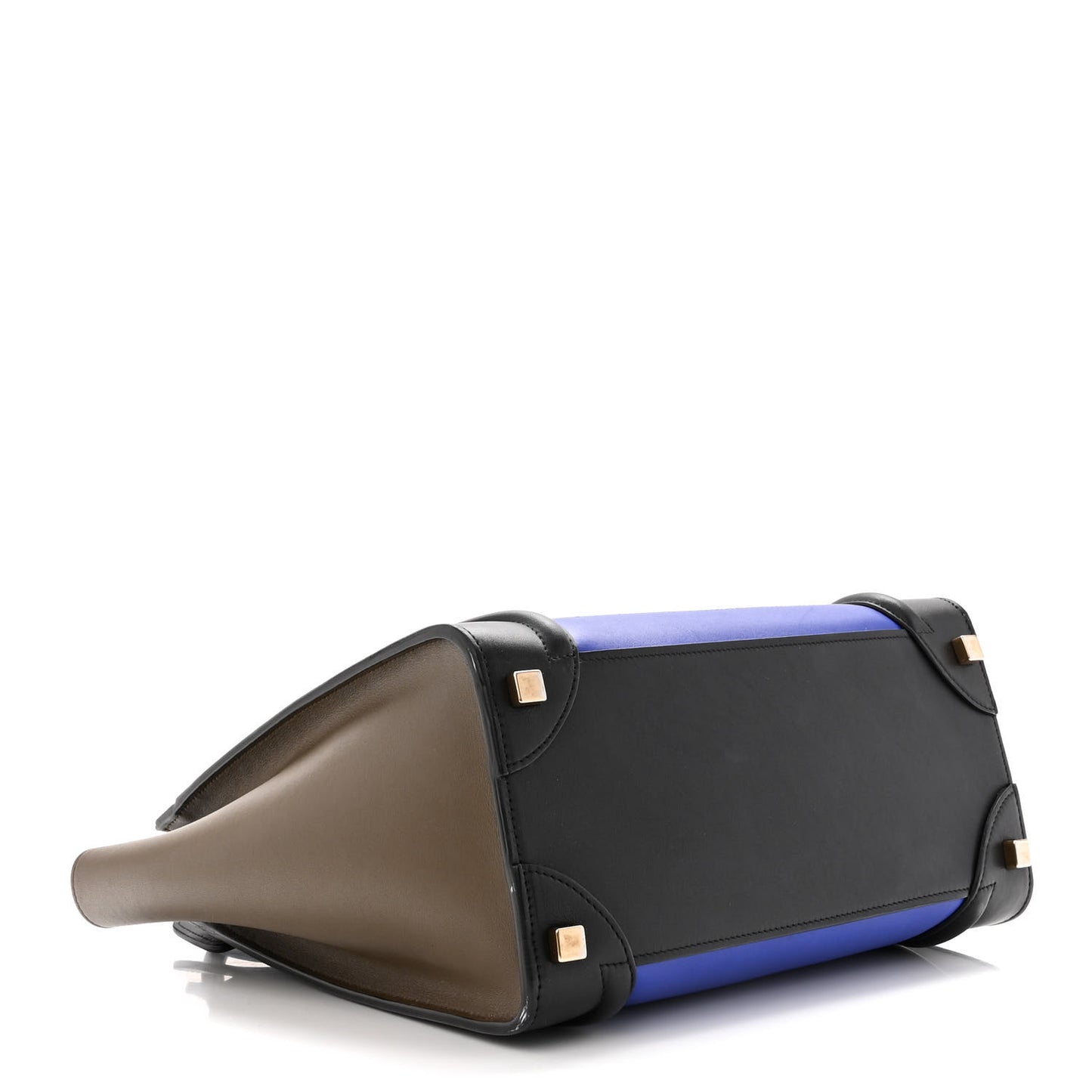 Drummed Calfskin Micro Tri-Color Luggage Indigo