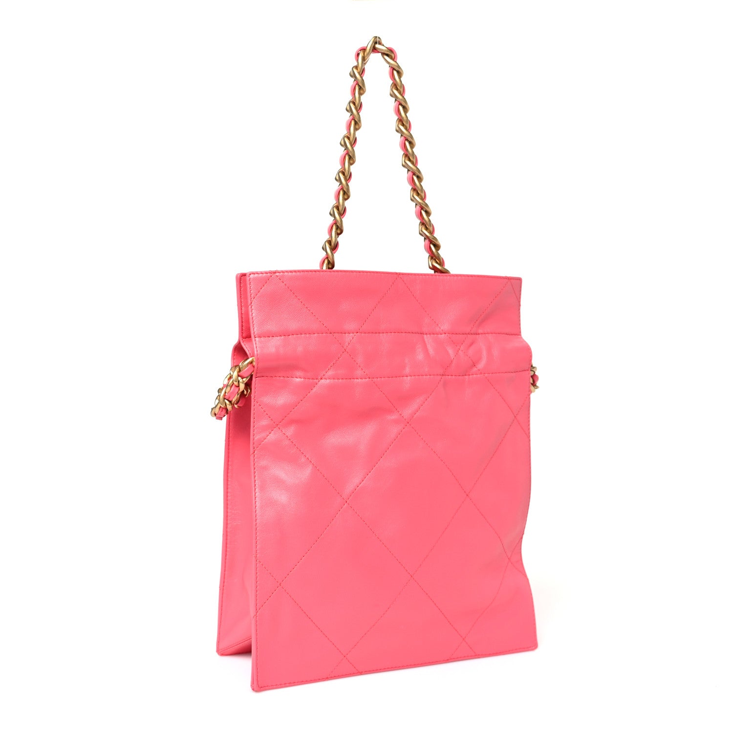 Chanel Calfskin Quilted Drawstring Bag Pink 3 of 9