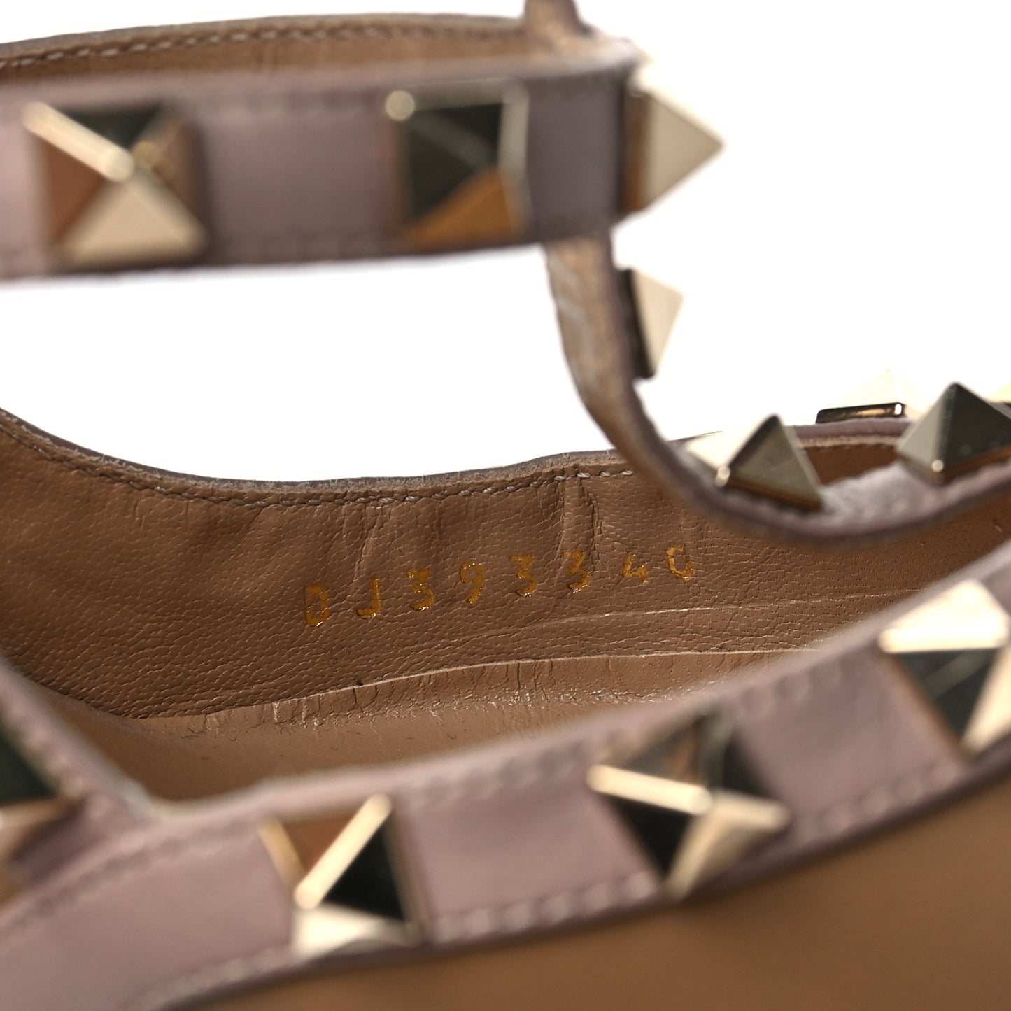 Calfskin Nappa Rockstud Ankle Strap 100mm Pumps 40 Alpaca Poudre