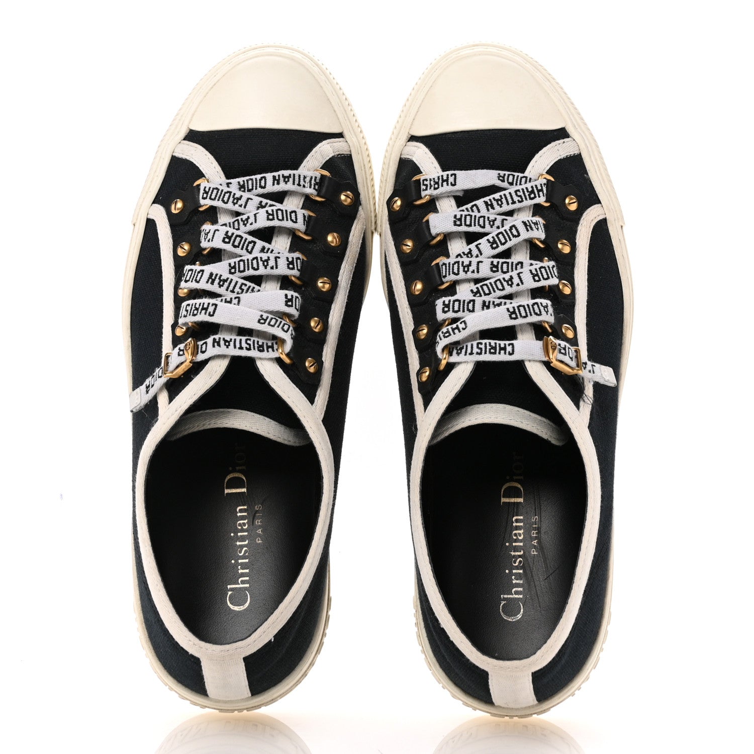 Christian Dior Canvas Walk'N'Dior Low Top Sneakers 37.5 Navy