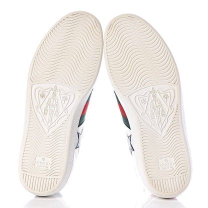 Gucci Calfskin Ayers Web Star Embroidered Mens Ace Sneakers 8.5 White Multi 5 of 11