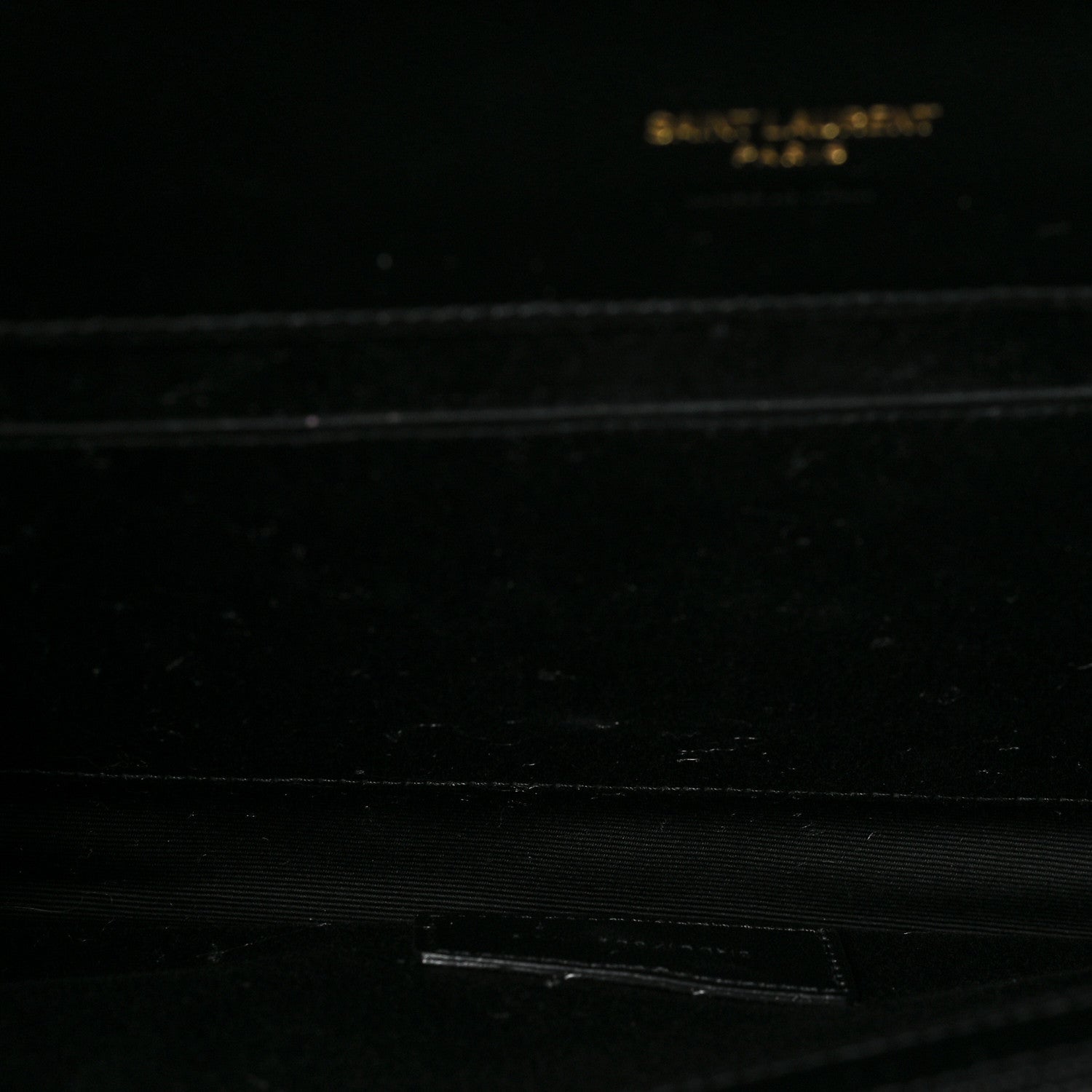 Saint Laurent Grain De Poudre Matelasse Chevron Monogram Envelope Clutch Black 4 of 7