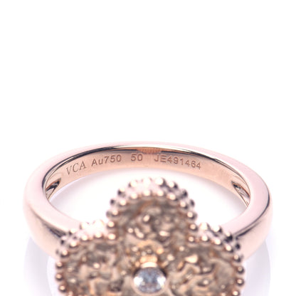 Van Cleef & Arpels 18K Rose Gold Diamond Vintage Alhambra Ring 50 5.25 4 of 5