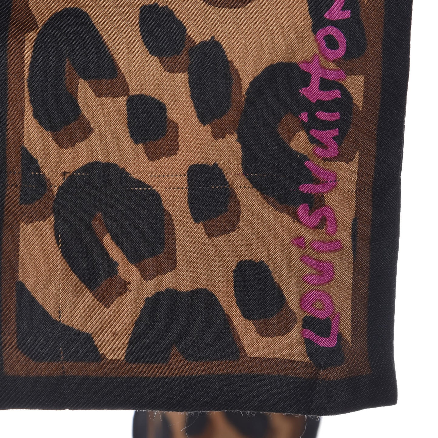 Silk Leopard Bandeau Scarf Marron