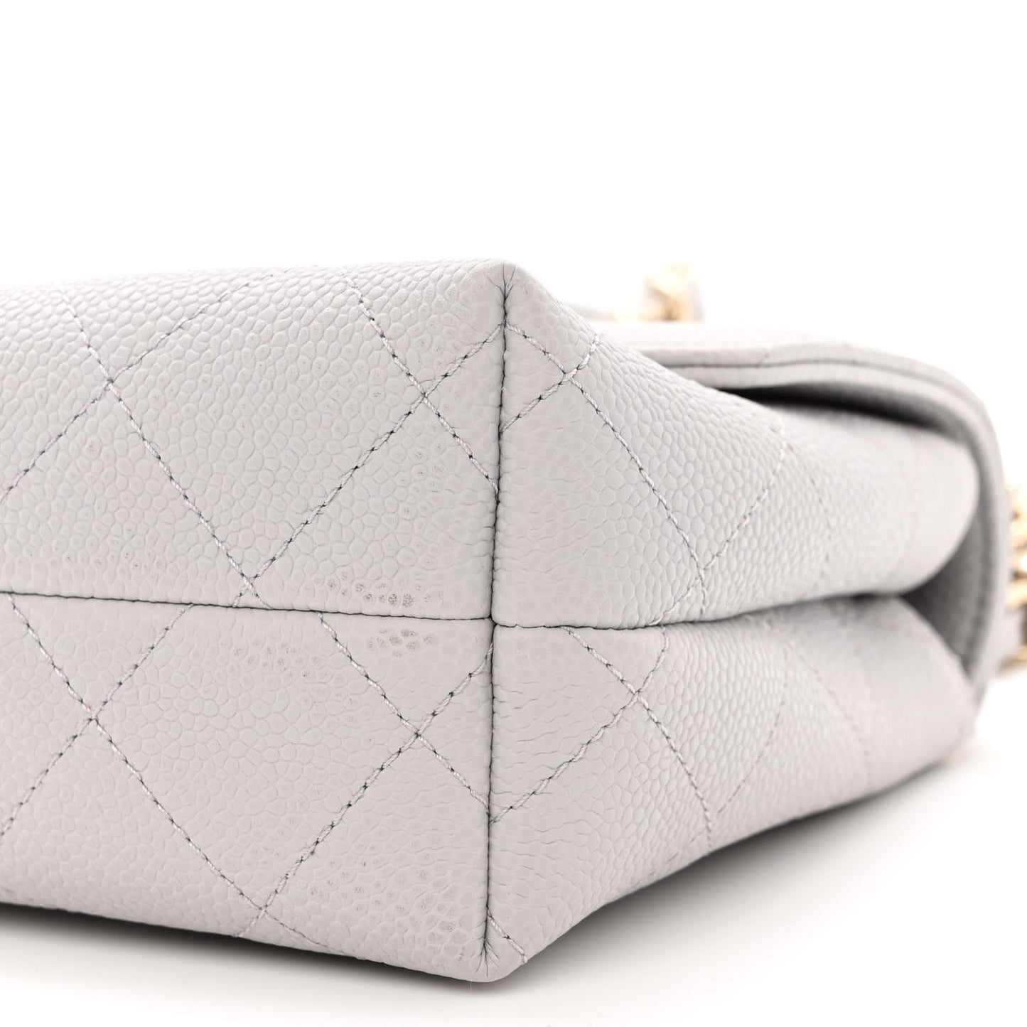 Caviar Quilted Small City Walk Flap Light Grey