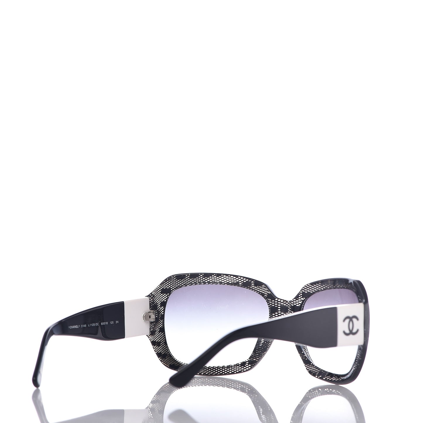 Acetate CC Lace Effect Sunglasses 5146 Black White