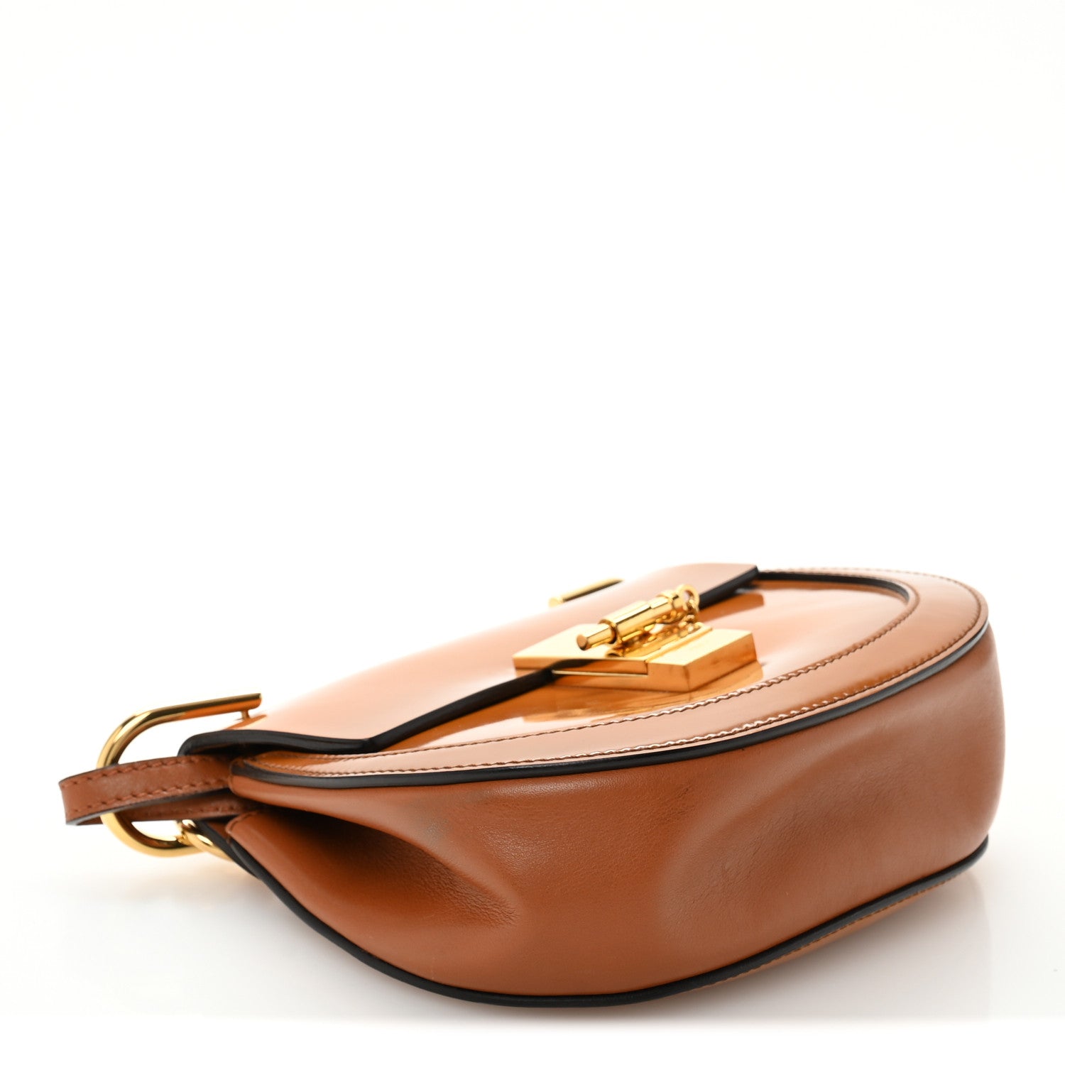 Chloe Patent Calfskin Mini Drew Bijou Shoulder Bag Caramel 4 of 13