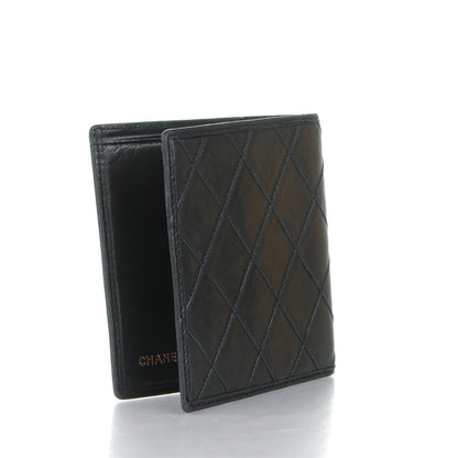 Chanel Calfskin Diamond Stitched Bi-Fold Wallet Black 3 of 8
