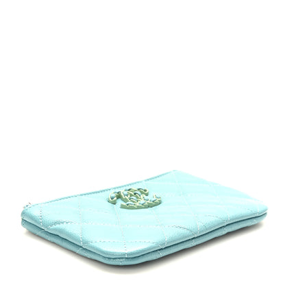 Chanel Caviar Chanel 19 Quilted Cosmetic Case Light Blue 4 of 8