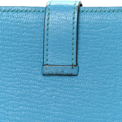 Hermes Chevre Mysore Bearn Gusset Wallet Bleu Azteque 12 of 13
