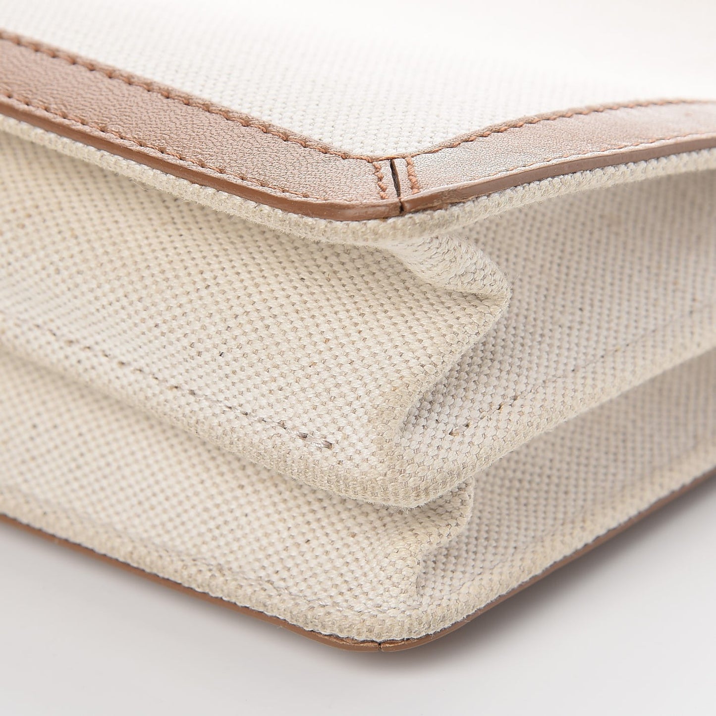 Cotton Canvas Pochette Crossbody Bag Tan