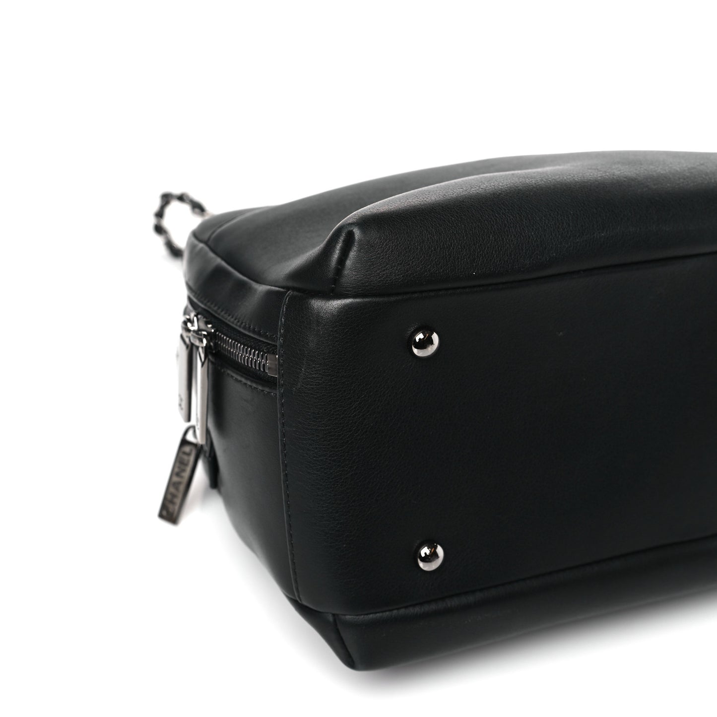 Calfskin Small Trendy CC Bowling Bag Black
