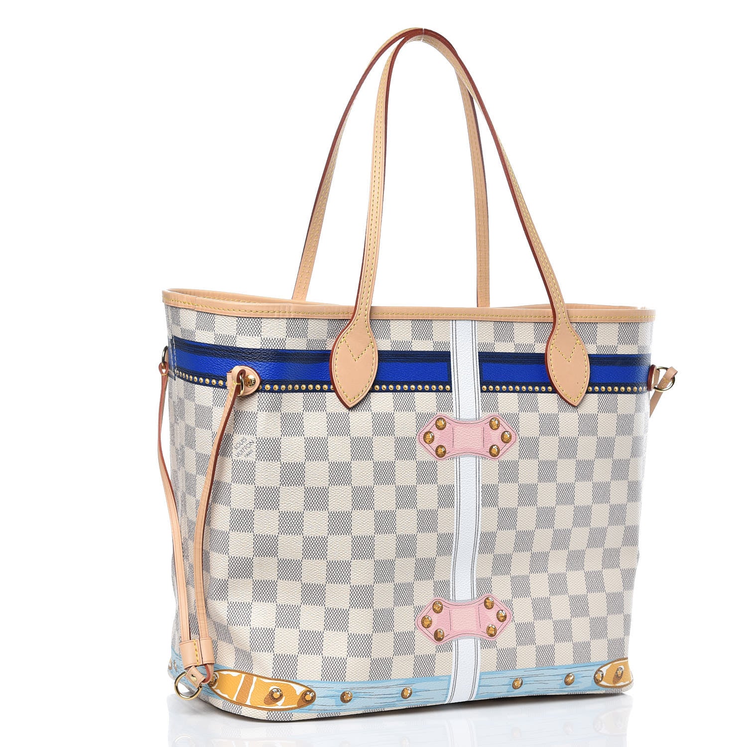 Louis Vuitton Damier Azur Summer Trunks Capri Neverfull MM 4 of 11