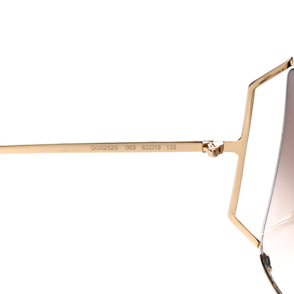 Gucci Oversized Round Sunglasses GG0252S Gold Brown 6 of 7