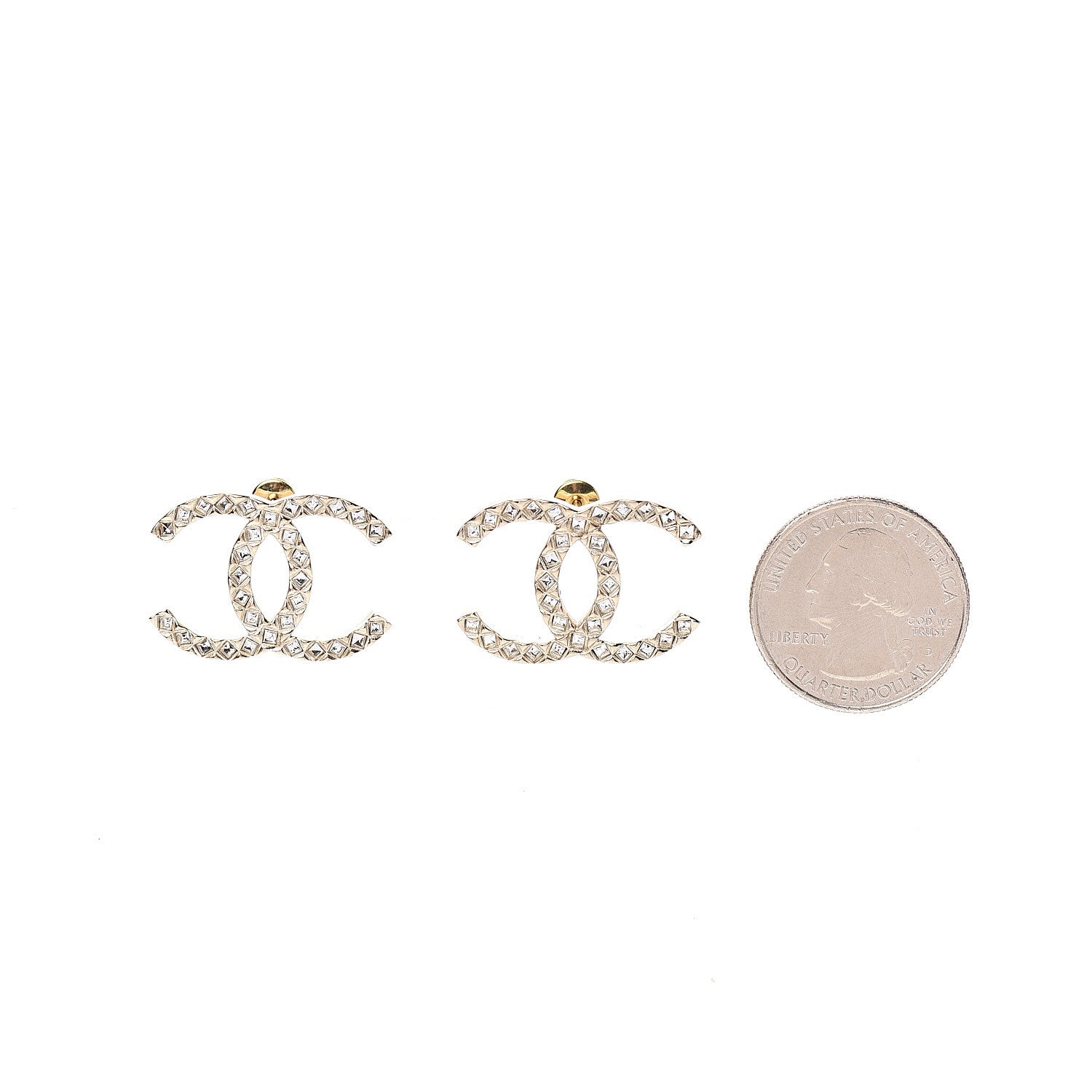 Chanel Baguette Crystal High Society CC Earrings Gold 2 of 5