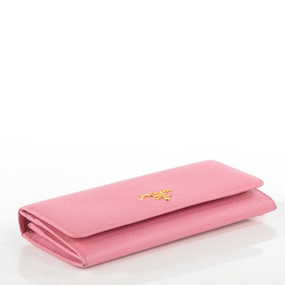 Prada Saffiano Metal Continental Flap Wallet Geranio 4 of 9