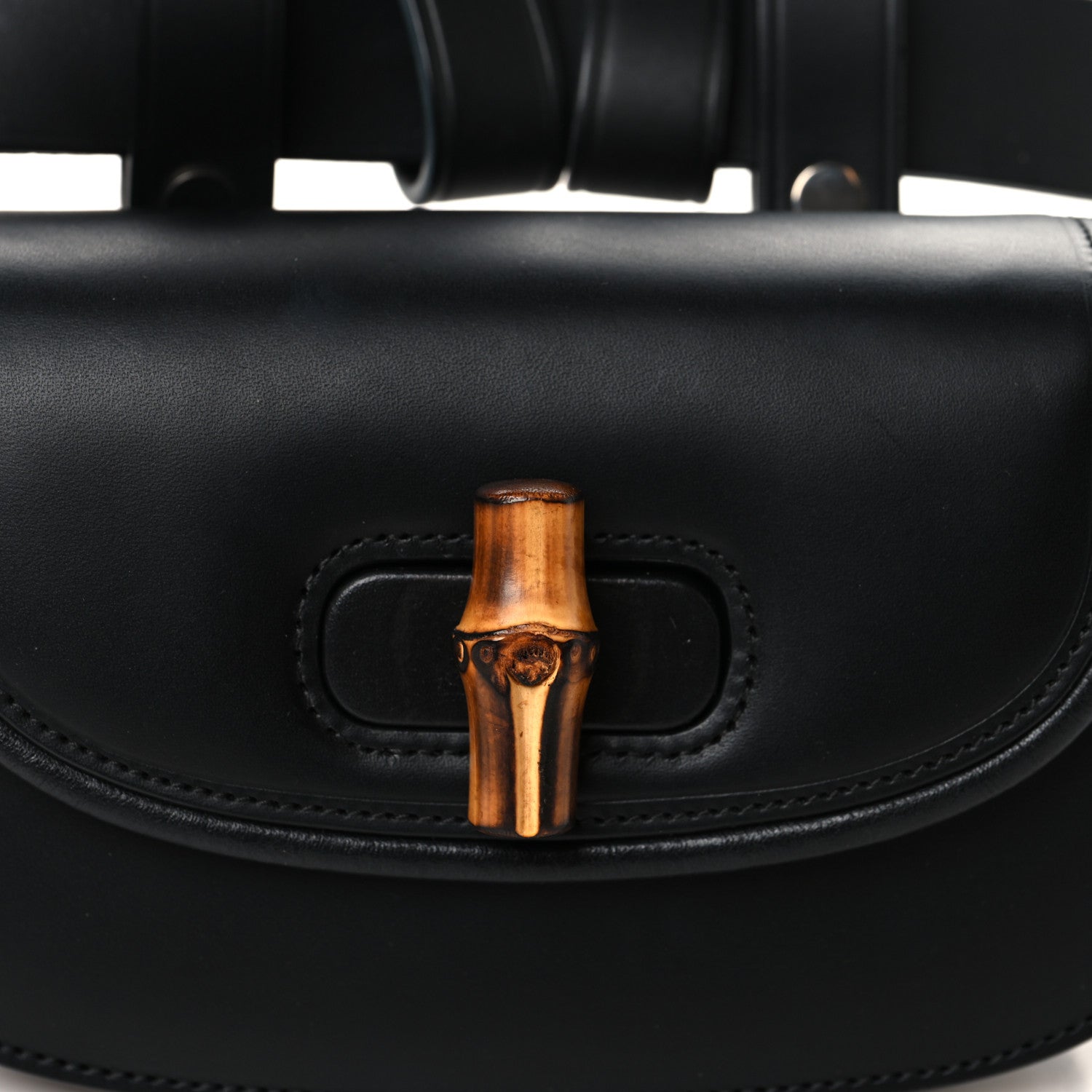 Gucci Calfskin Bamboo Mini 1947 Belt Bag 85 34  Black 7 of 10