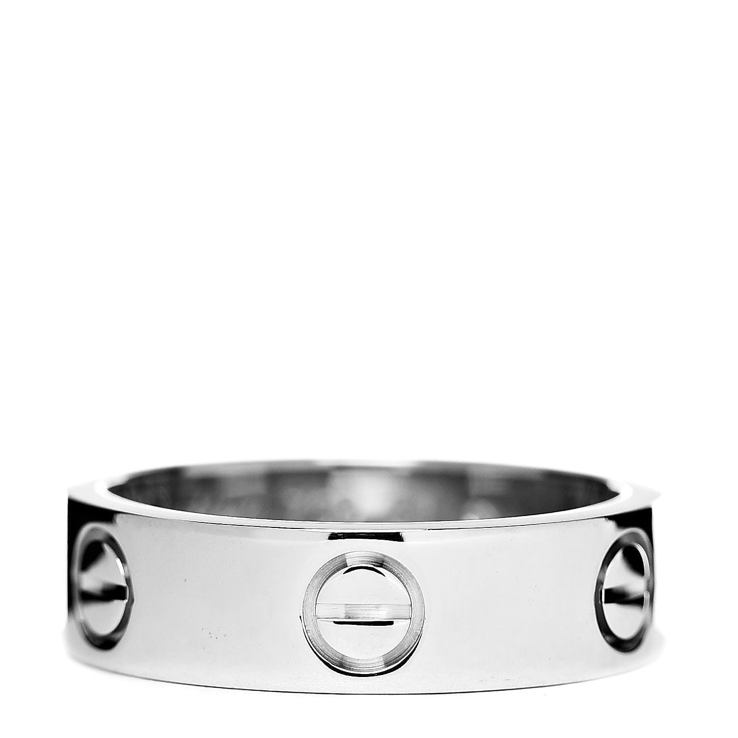 Cartier 18K White Gold 5.5mm LOVE Ring 54 6.75 1 of 4