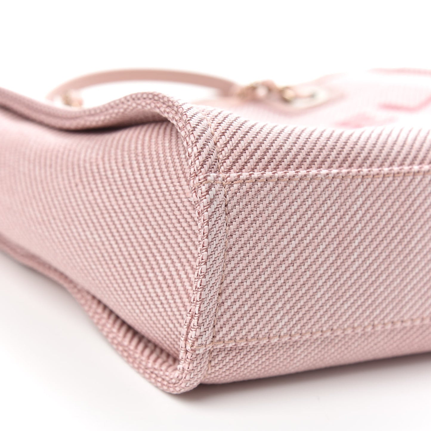 Mixed Fibers Calfskin Mini Deauville Tote Rose Pink
