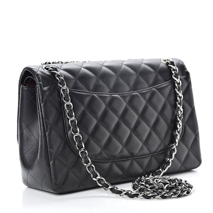 Chanel Lambskin Quilted Jumbo Double Flap Black 3 of 10
