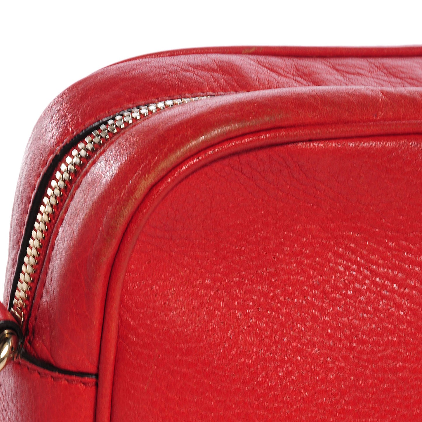 Pebbled Calfskin Small Soho Disco Bag Vibrant Red