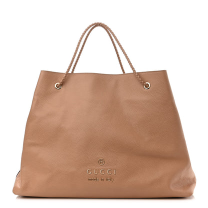 Gucci Calfskin Large Gifford Braided Handle Tote Rose Beige 1 of 12