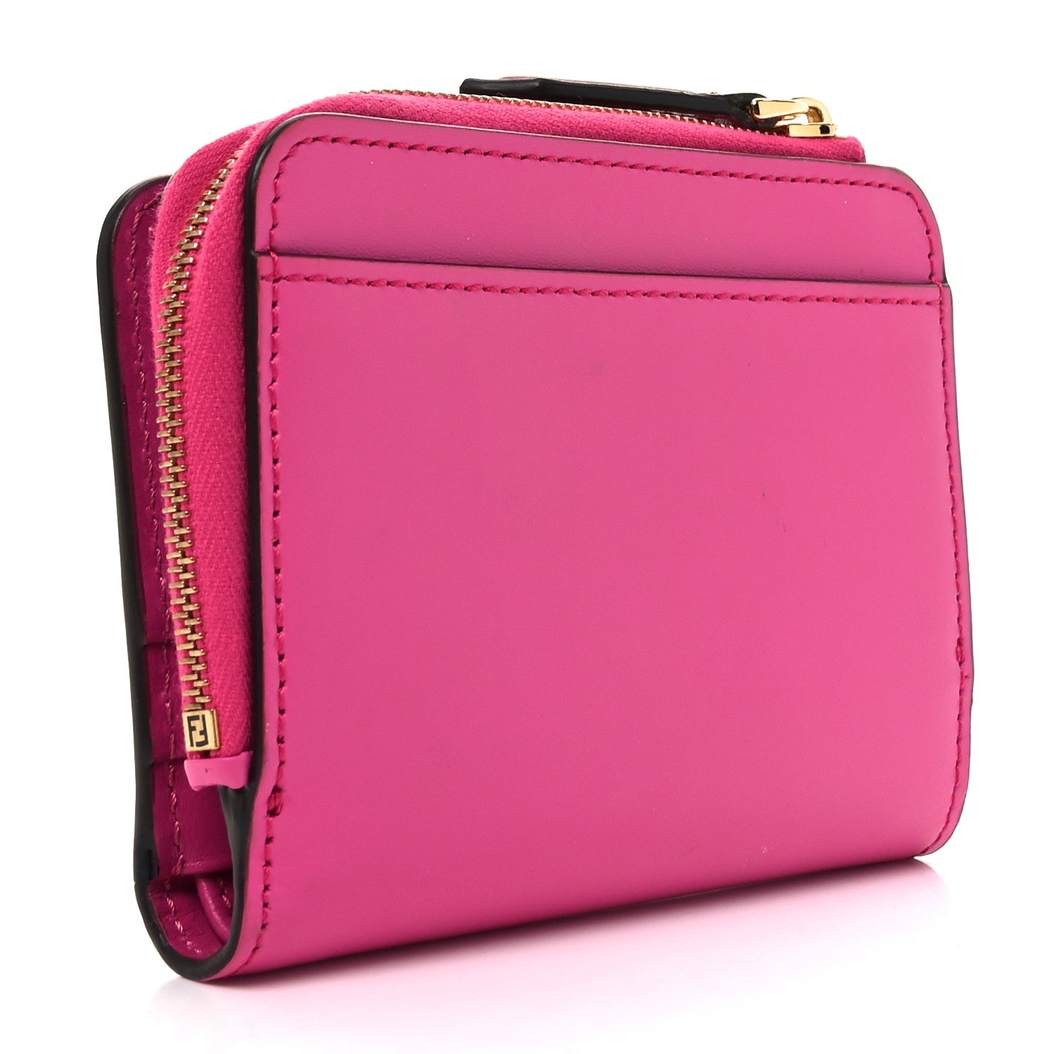 Fendi Vitello King Cruise FF Diamonds Compact Wallet Geranio Ciclamino Pilar 3 of 8