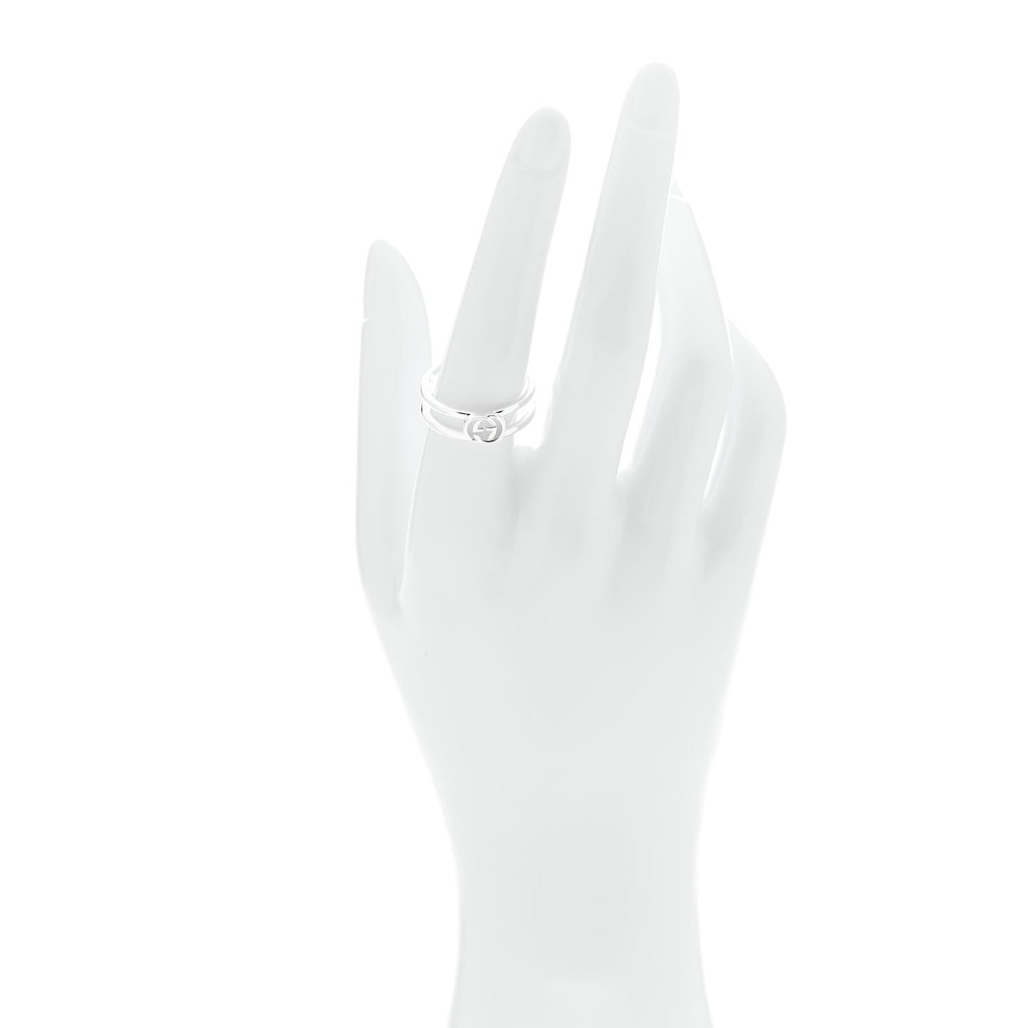 Sterling Silver 6mm Interlocking G Open Band Ring 58 8.25