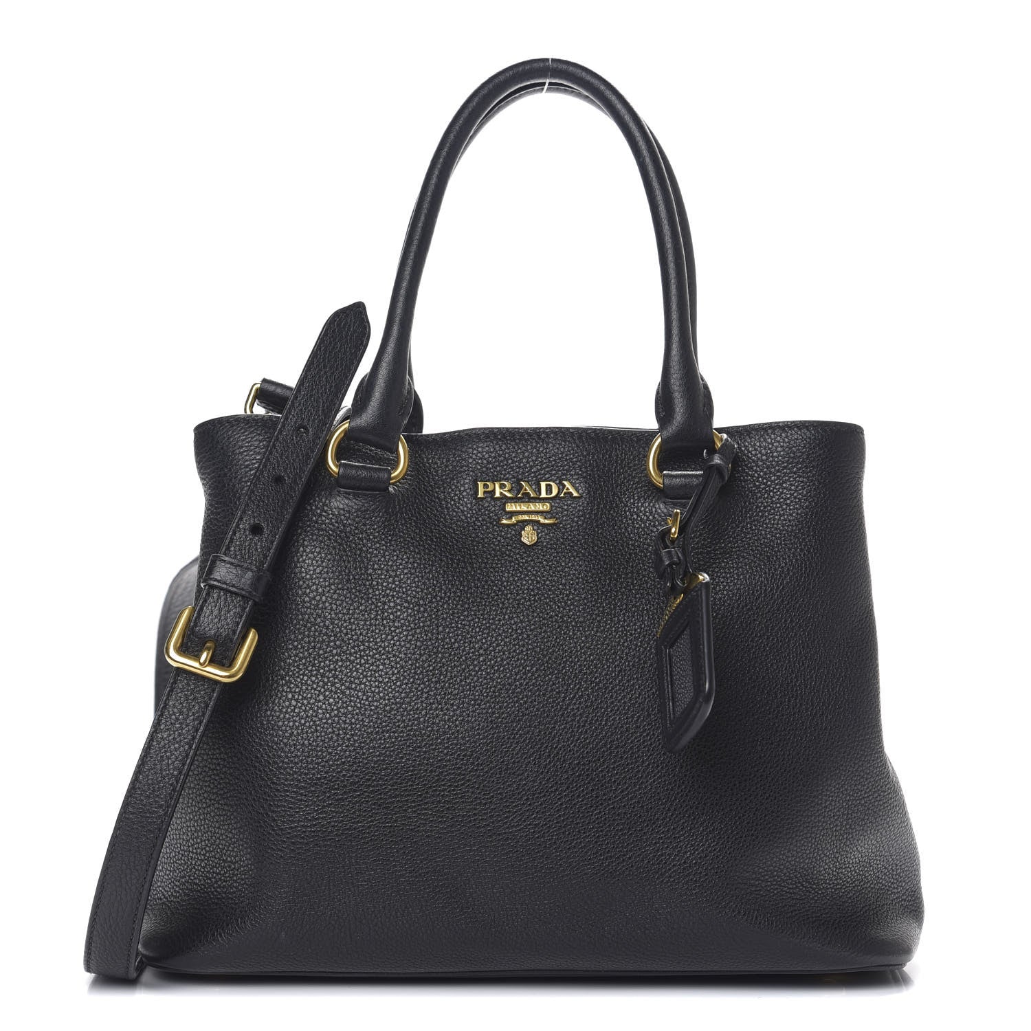 Prada Vitello Daino Tote Black 1 of 8