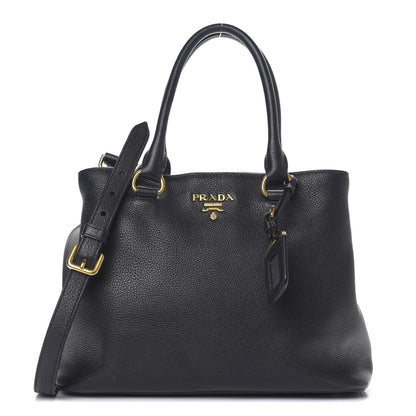 Prada Vitello Daino Tote Black 1 of 8