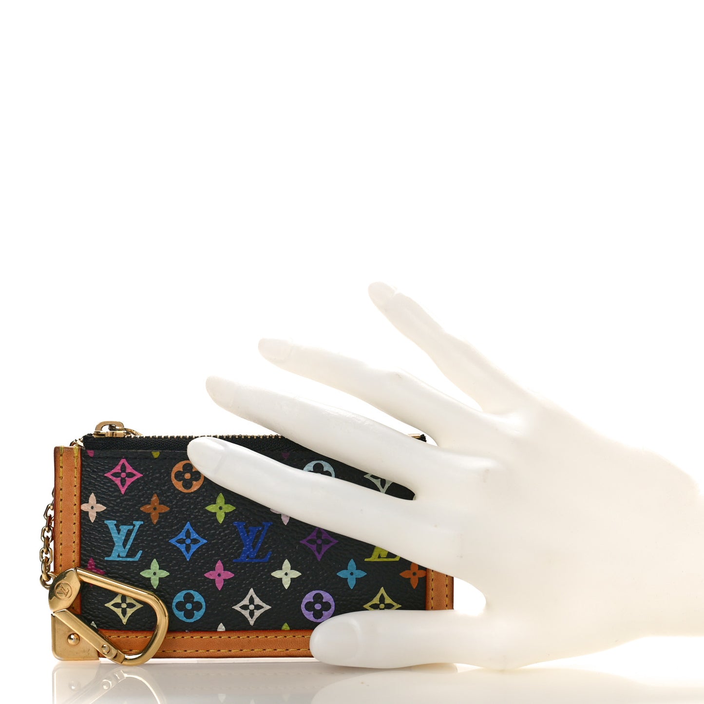 Monogram Multicolor Key Pouch Black