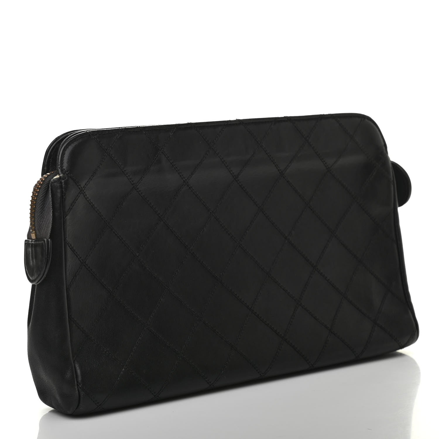 Chanel Lambskin Quilted Cosmetic Case Black 3 of 8