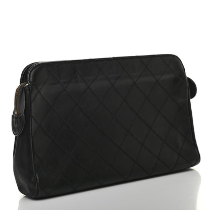 Chanel Lambskin Quilted Cosmetic Case Black 3 of 8