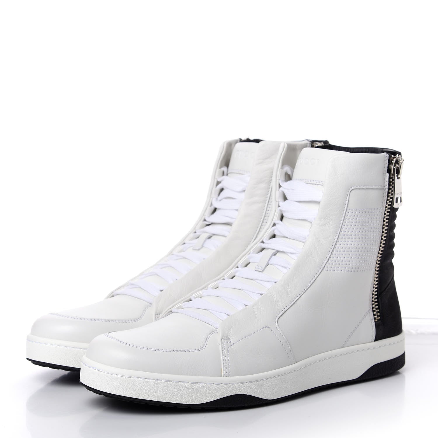 Gucci Calfskin Mens High Top Sneakers 9 White 3 of 11