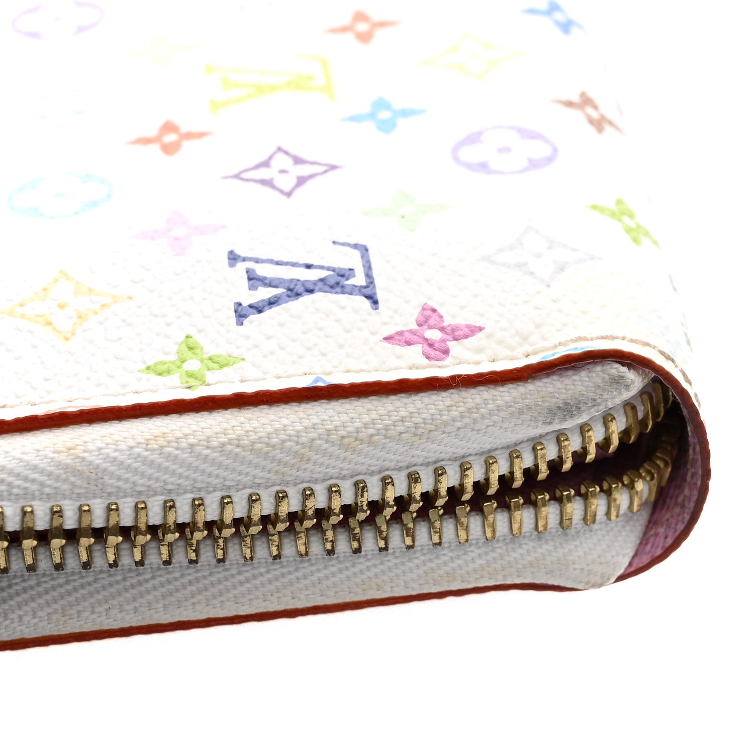 Louis Vuitton Monogram Multicolor Zippy Wallet White Litchi 8 of 10