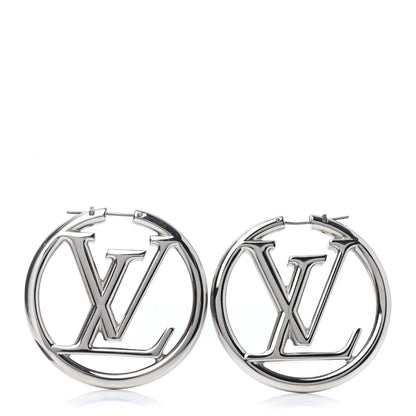 Louis Vuitton Palladium Louise Hoop Earrings Silver 1 of 3