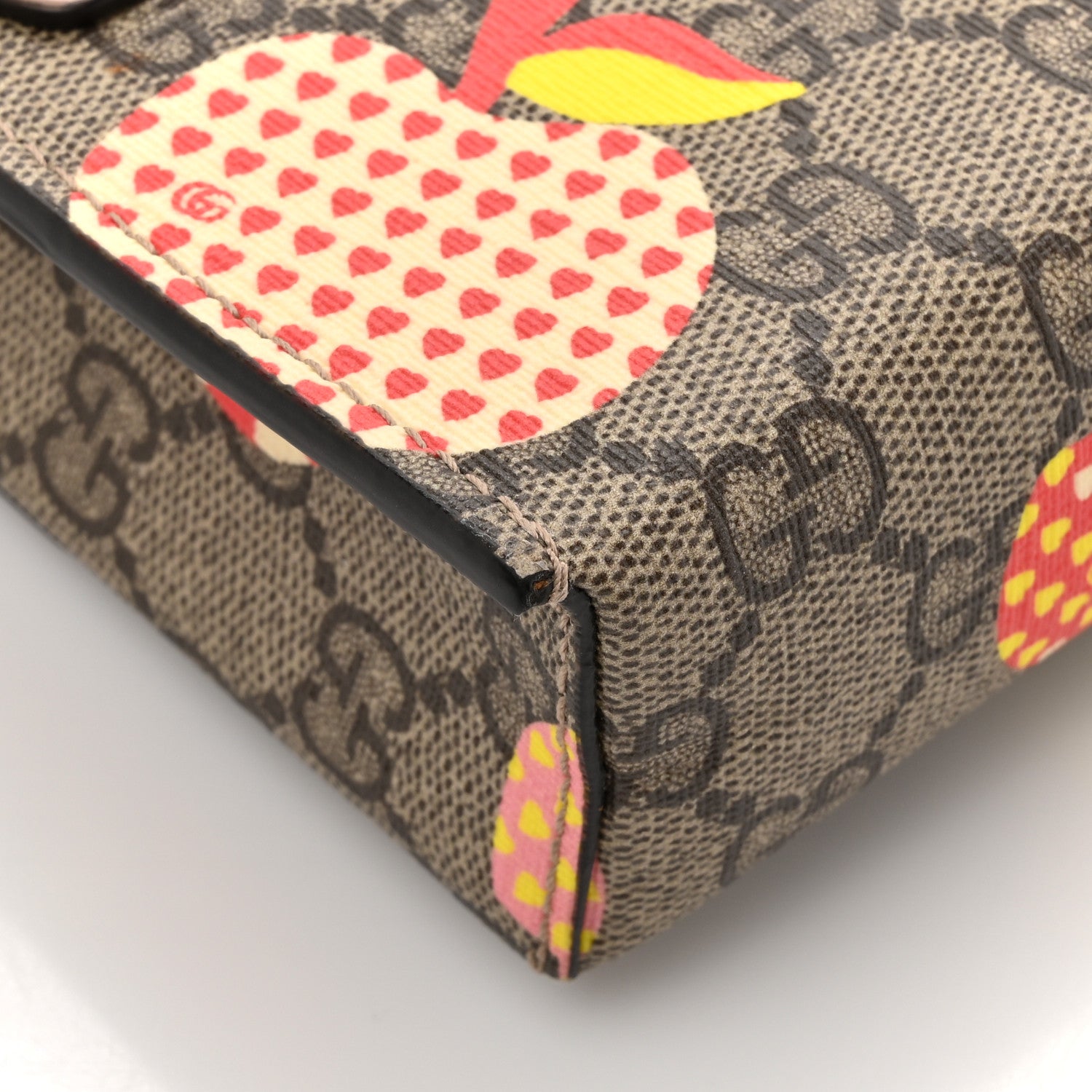 Gucci GG Supreme Monogram Les Pommes Mini Padlock Top Handle Shoulder Bag Beige Ebony Multicolor Cotton Candy Pink 13 of 18