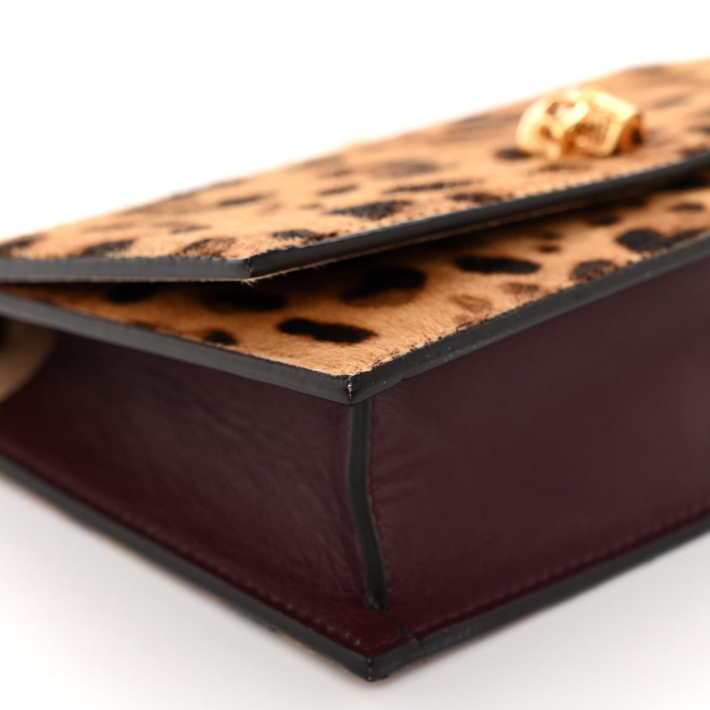 Calf Hair Leopard Print Skull Mini Crossbody Bag