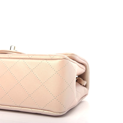 Chanel Iridescent Calfskin Quilted Mini Rectangular Flap Beige 9 of 11
