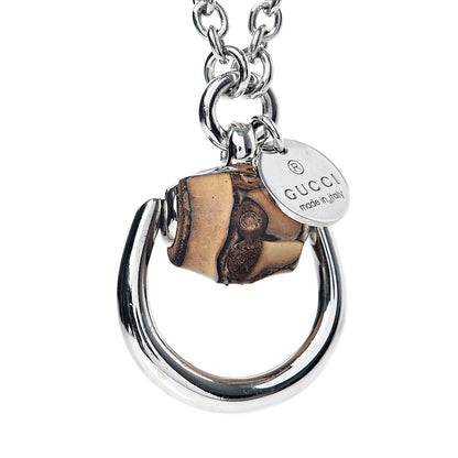 Gucci Sterling Silver Bamboo Horsebit Pendant Necklace 4 of 7