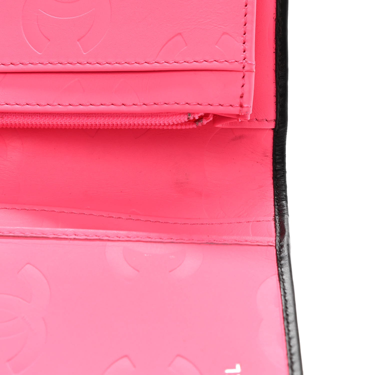 Chanel Calfskin Quilted Cambon Yen Wallet Black White 7 of 7