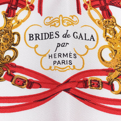 Hermes Silk Brides de Gala Nano Scarf 20 Rouge White Or 2 of 4
