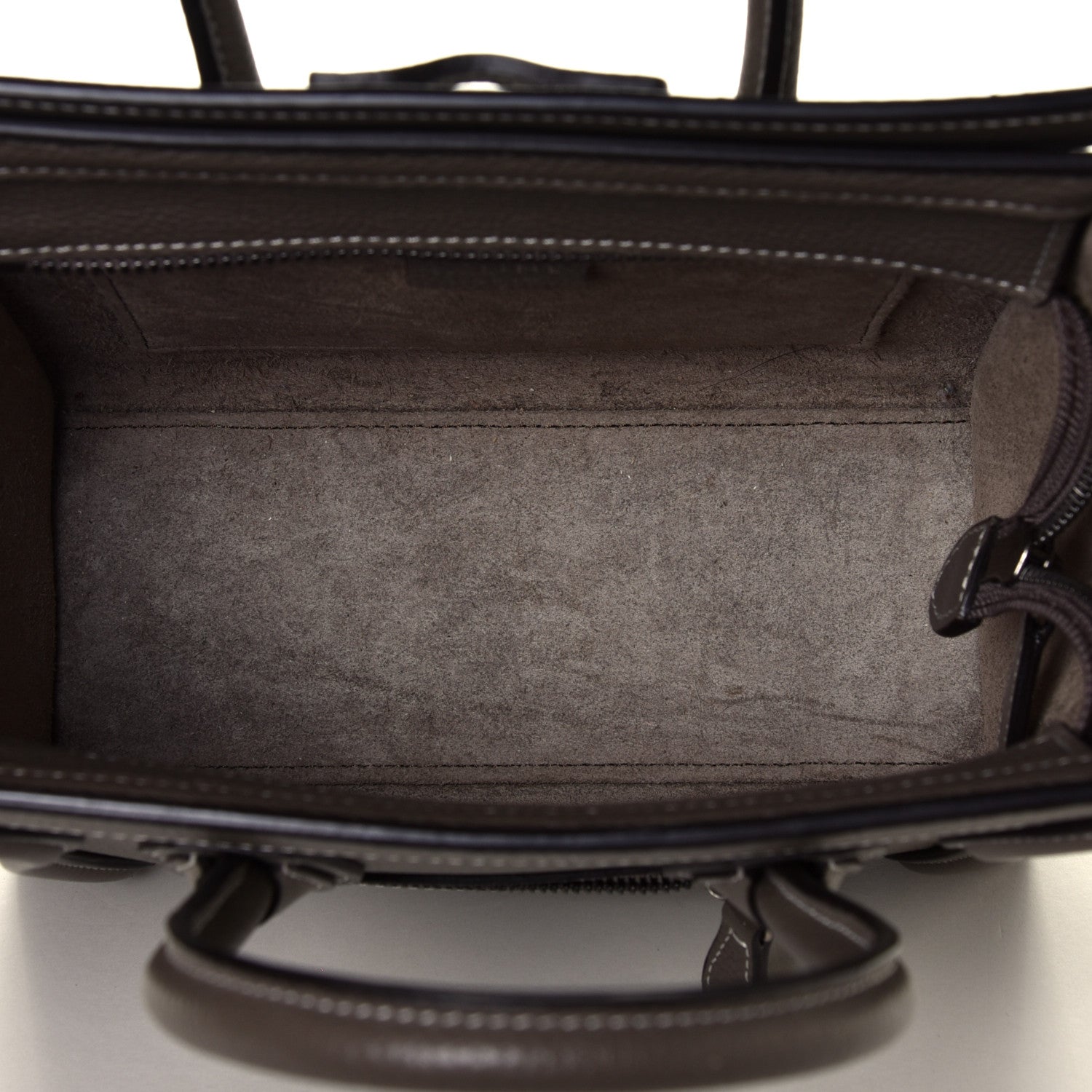 Celine Drummed Calfskin Nano Luggage Souris 4 of 5