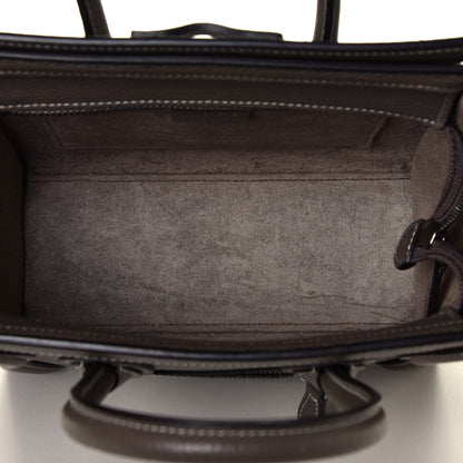 Celine Drummed Calfskin Nano Luggage Souris 4 of 5