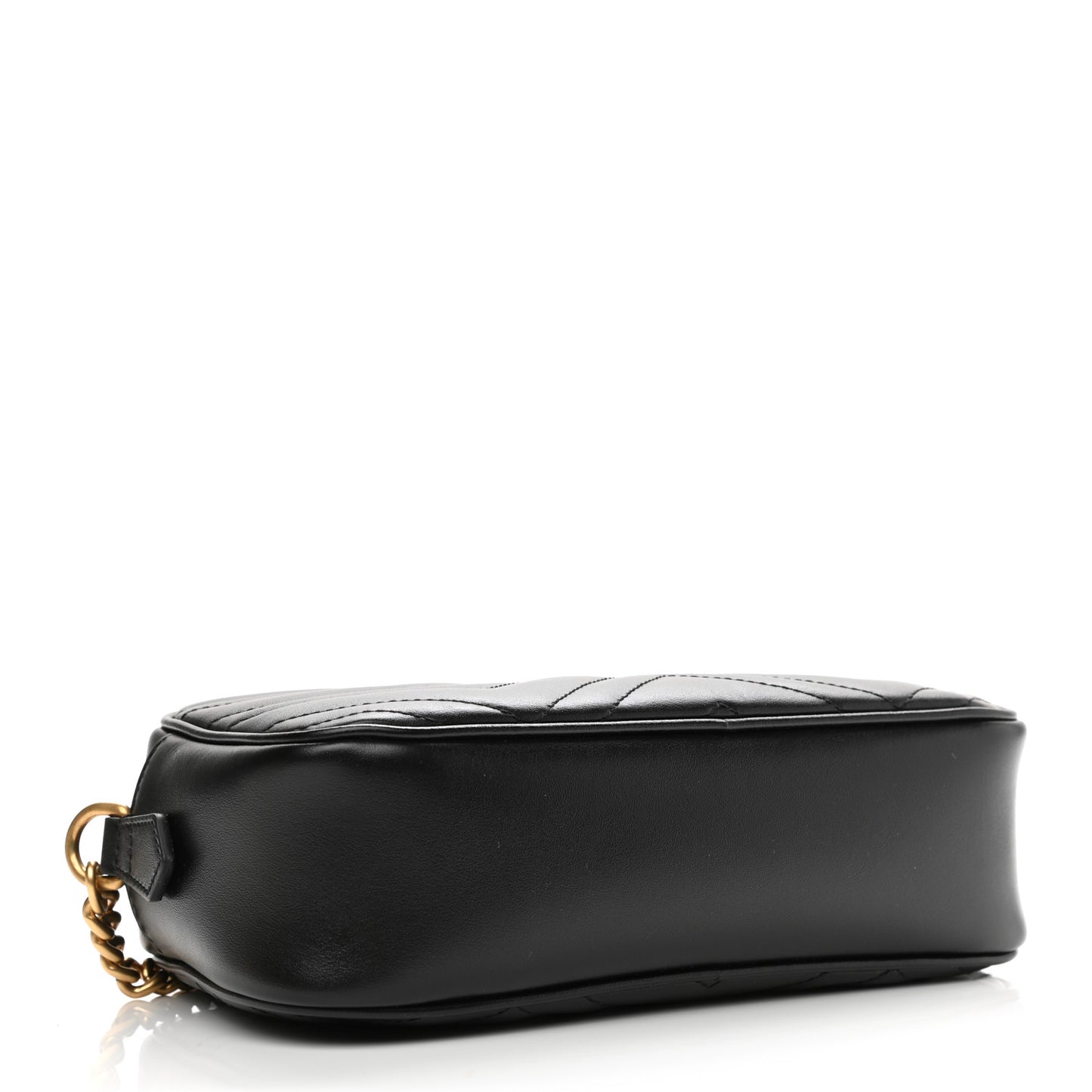 Calfskin Matelasse Small GG Marmont Chain Shoulder Bag Black