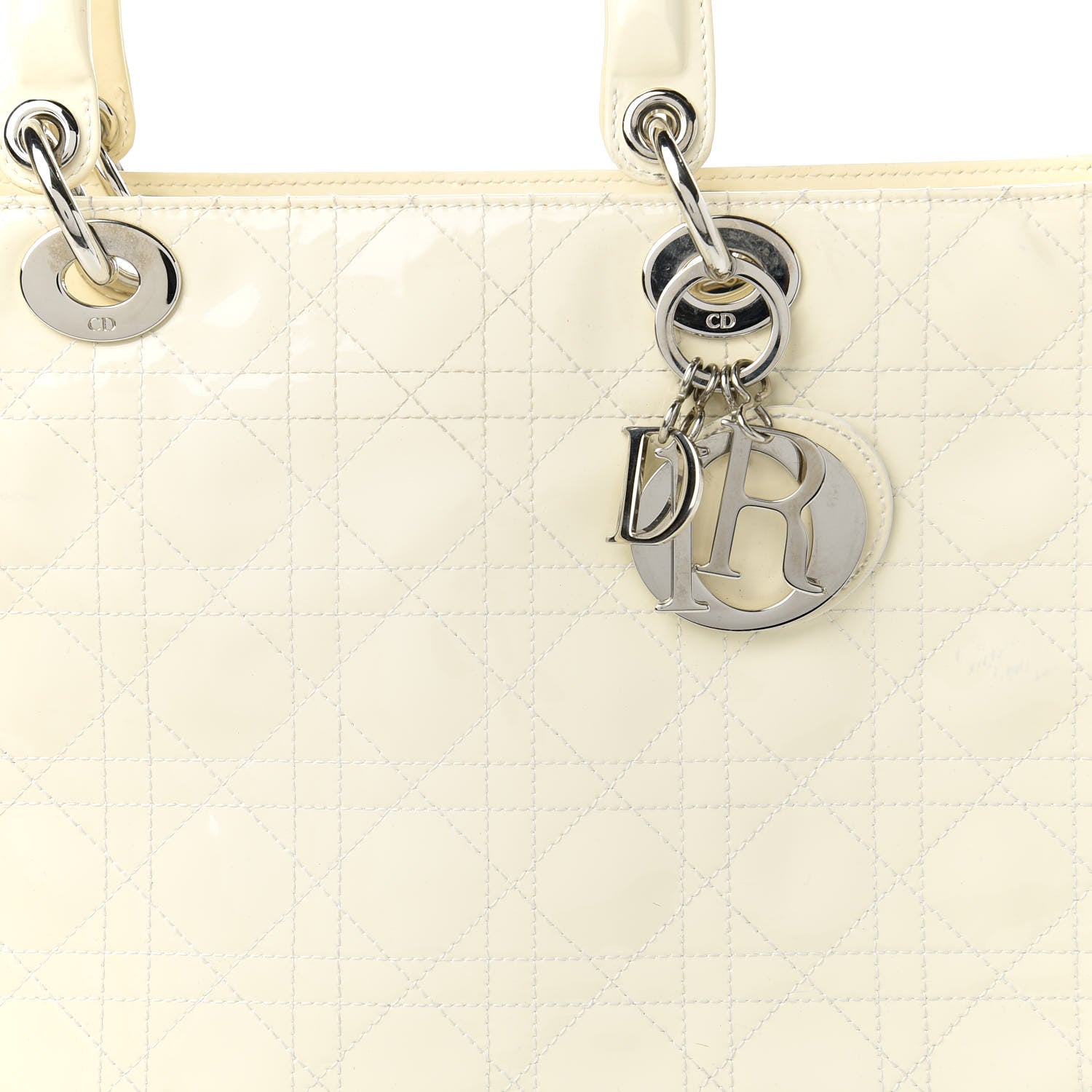 Christian Dior Patent Cannage Large Lady Dior White 10 of 11