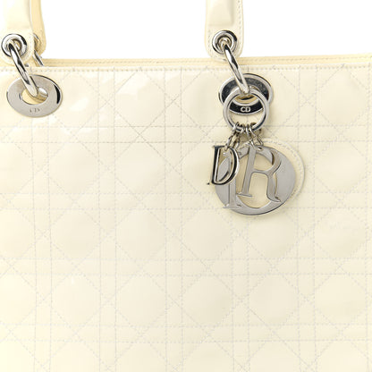 Christian Dior Patent Cannage Large Lady Dior White 10 of 11