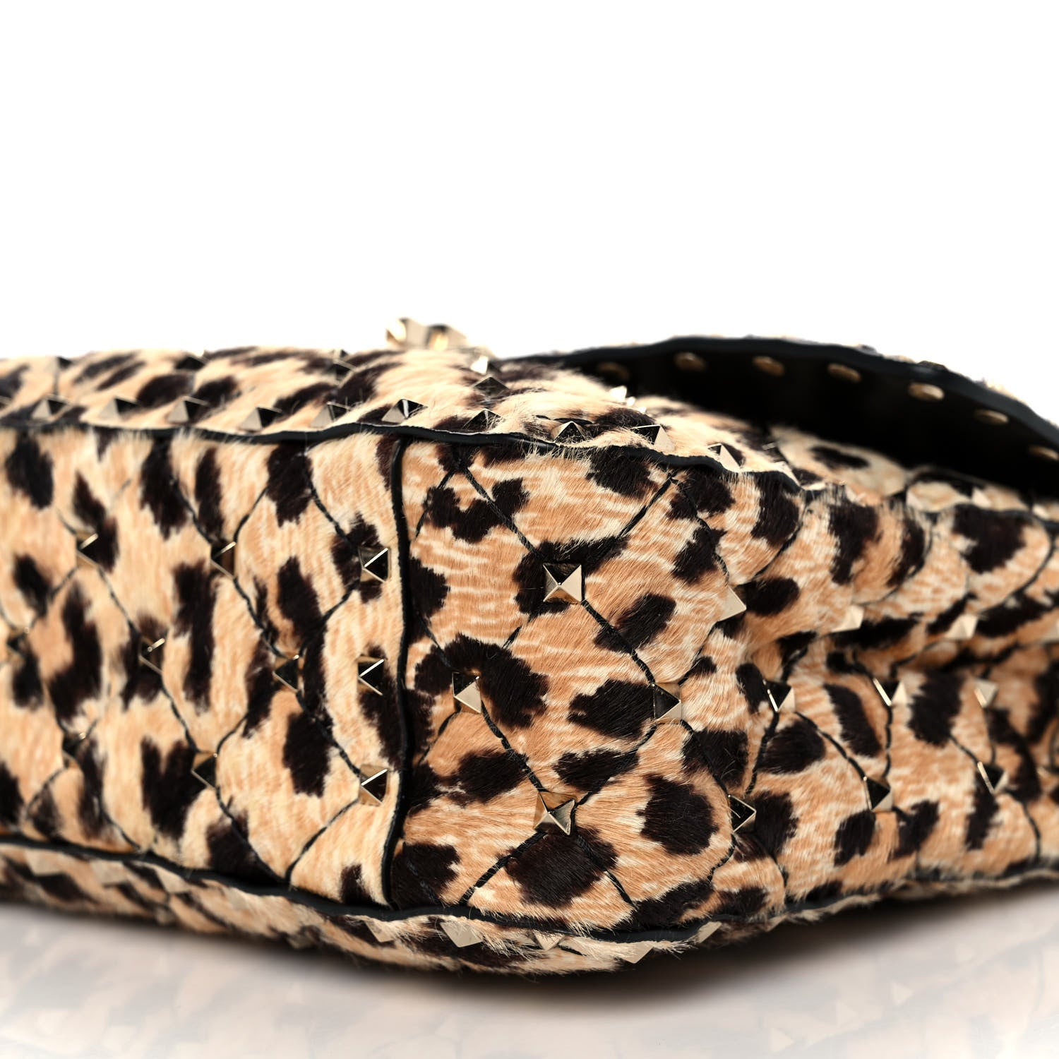 Valentino Garavani Calf Hair Leopard Print Medium Rockstud Spike Shoulder Bag 8 of 9