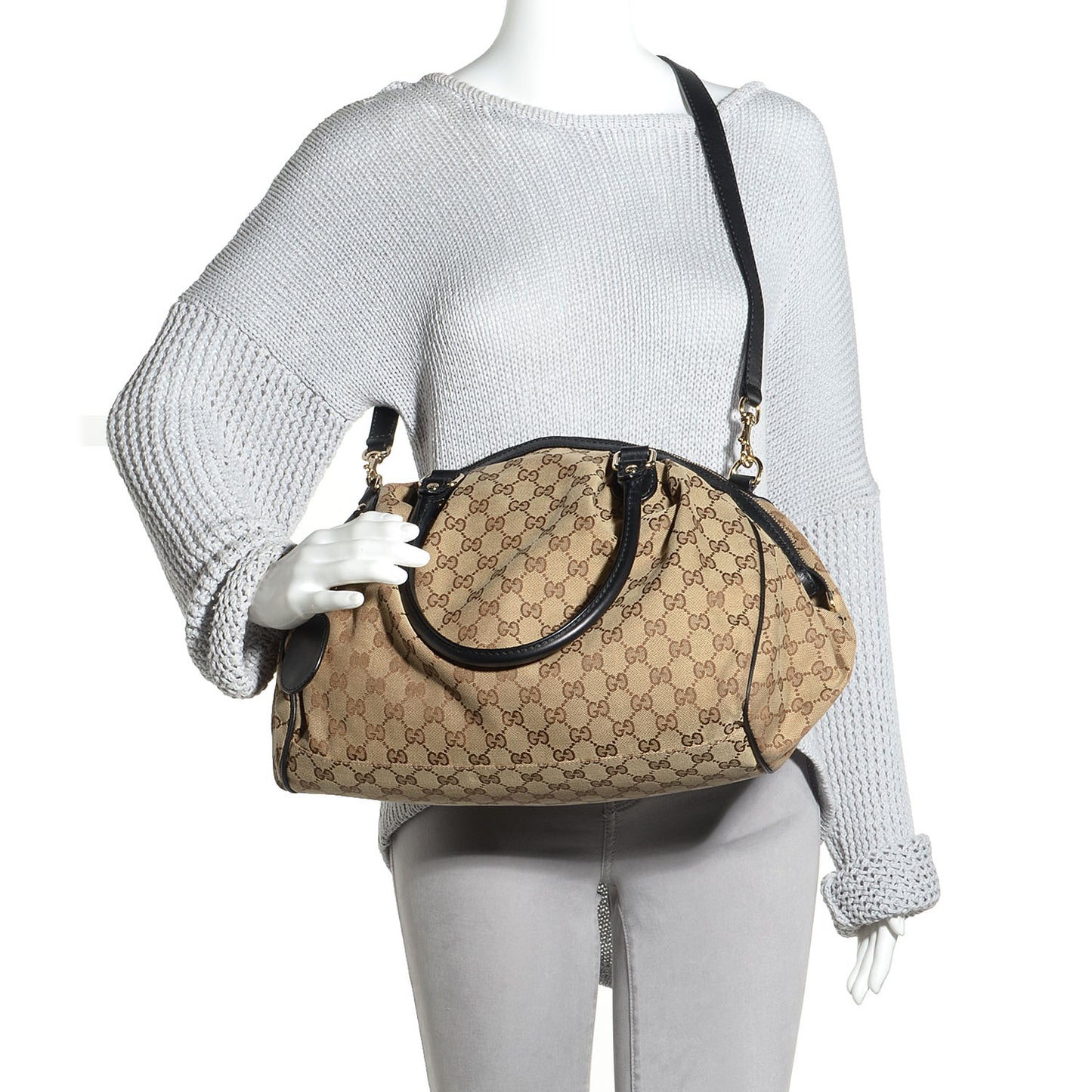 Monogram Medium Sukey Boston Bag Black